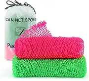 Zerwhil 2 Pieces African Net Sponge, Authentic Bath Wash Cloth Loofah, Body Back Scrubber for Shower, Nylon Exfoliating Washcloth Towel for All Skin