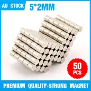 50 x Rare Earth Magnet 5mm x 2mm Disc Round Neo Craft Hobby Fridge Magnets