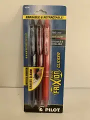 Pilot Frixion Clicker Erasable Gel Ink Pen - Fine 0.7mm Asst Gel Ink