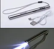 LOT 20,30,50 TACTICAL LED USB RECHARGEABLE MINI FLASHLIGHT Stainless Steel Light