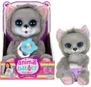 Animal Babies Baby Plush Wolf Yours to Name Removable Diaper & Pacifier Doll