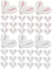 40pcs Rabbit Ear Hair Accessories Green Plush Dolls Headband Pig Bunny Costume Skincare Charms for Socks Clips for Hair Fabric Rabbit Ear Charm