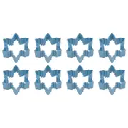 8x R&M Snowflake Cookie Cutter Polyresin Coated Steel Baking Mould 7.75cm Blue