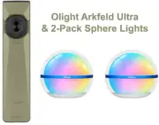 Olight Arkfeld Ultra Olive Green 3-in-1 Flashlight & 2-Pack Sphere Lights