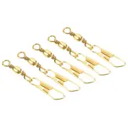 Fishing Barrel Swivel with Safety Snap, 50Pcs 15lb Carbon Steel, Golden