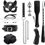 9 PCS Bondage Set SM Adult Sex Toys Couple Flirting Slap Paddle Leather Whip Role-Playing Prop Sex Toy