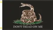 Gadsden Live Rattlesnake Don't Tread On Me Black 2'x3' Flag Rough 100D Double 2x