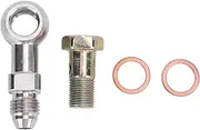 Stainless Steel Banjo Bolts, 4AN to 1/8in NPT Banjo Bolt Screw Crush Washer Kit, Strong Load Bearing Secure Connection Banjo Adapter Connector Kit
