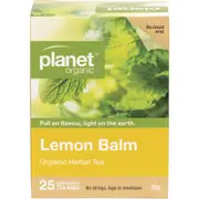 Planet Organic Lemon Balm Herbal Tea Bags 25 Pack