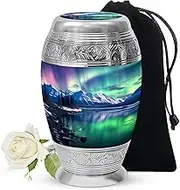Yatskia Aurora Borealis Urns For Human Ashes - Large Urns For Human Ashes Adult - Cremation Urn For Ashes Adult Male - Memorial Urn For Ashes For Women - Urns For Human Ashes Adult Man (10" Large Urn)