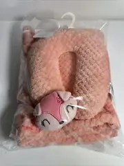NEW DUCK DUCK Goose Plush Baby Blanket And Pillow 30"x40" Girls
