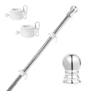Flag Pole Kit 5ft Flag Pole for Outside House, Flag poles with Tangle Free