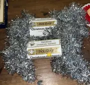 25 FT Holiday Christmas Garland Silver Tinsel #2