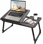 [CloudTrip] Laptop Desk for Bed or Couch, Lap Desk, Woking in Bed Desk, Home Office Desks, Breakfast Tray, Desk with Cup Holder, Watching Movies in Bed, Laptop Stand for Bed, Fordable Legs Desk (Black)