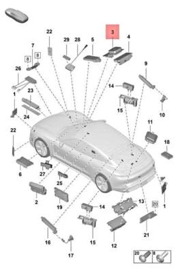 Genuine PORSCHE 911 Carrera 992 GT3 Panamera Porsche Gnss Aerial 9J1035500A