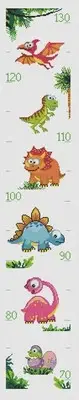 Kit cross Stitch Cross Height Chart Dinosaurs