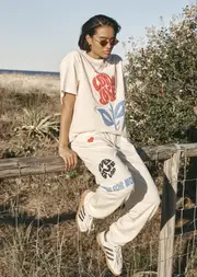 [Lorna Jane] Summer Track Pants in White, Cotton, Size - Small S Cream