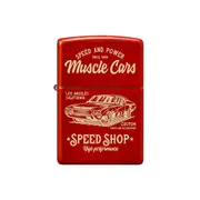Zippo Muscle Car Design Windproof Lighter (Metallic Red)