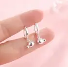 Silver Kissing Fish Ring Dangle Drop Cuff Hoop Earrings