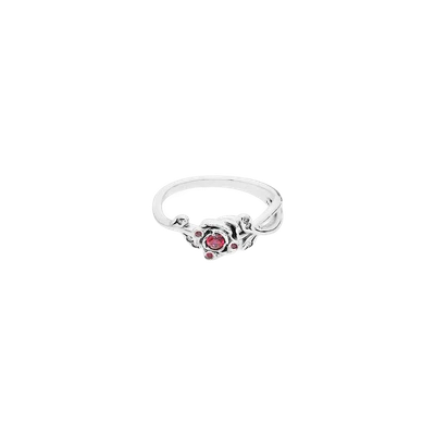 (W) Pandora Disney Beauty and the Beast Rose Ring Sterling Silver Red