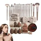 40PCS Makeup Brushes Kit Set Foundation Brush Makeup Sponge Set Wrist & Headband