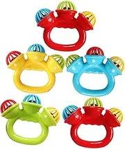 IWOWHERO 5pcs Hand Bell Newborn Toys Teething Toys Shaker Bell Toys Soft Rattles Shaker Sensory Learning Toys Teething Pet Bell Plastic