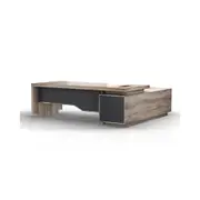 Modern Furniture LARKIN Executive Desk with Left Return 240cm - Oak & Black