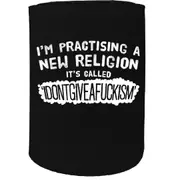 Alcohol Stubby Holder - Practising A New Religion - Funny Novelty Birthday Gift Joke Beer Can Bottle