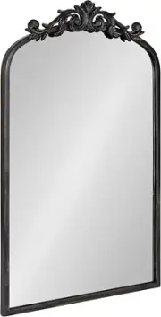 Arendahl Traditional Arch Mirror, 19 X 30.75, Antique Black, Baroque Inspired Wa