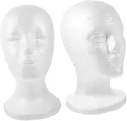WRITWAA 2Pcs Foam Mannequin Head Display Blank Foam Heads for Wigs Hats Accessories Stable Design for Home Mall Supermarket Use for Styling Showcasing