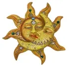 AU Metal Sun Moon Art Crafts Rust-proof Wall Ornament Gift Home Garden Decor