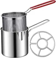 TOYZFRIENDY 1Set Stainless Steel Frying Pot with Fry Basket Deep Frying Kit for Home Kitchen for Chips Fish Vegetables and More and Easy to Use