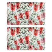 2x Bottlebrush Porcelain 20cm Floral Food Plate Decorative Tableware Rectangle