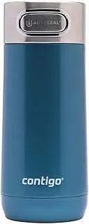 [Contigo] Luxe Autoseal Travel Mug, Stainless Steel Thermal Mug, Vacuum Flask, Leakproof Tumbler, Dishwasher Safe, Coffee Mug with BPA Free Easy-Clean Lid, Cornflower, 360 ml