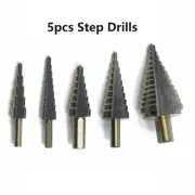 Center Drill Aluminum Case Step Drill Bit Step Cone Carbide Titanium 5Pcs Cobalt