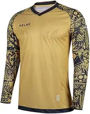 [KELME] Kids Padded Goalie Shirt, Youth Goalkeeper Jersey, Long Sleeve Turf Training Soccer Uniform