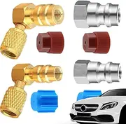 R134a Conversion Kit, R134a AC Fitting Adapter Kit | R134A AC Fitting Converter, High/Low Pressure R12 to R134a Adapter Kit for Car Air Conditioning Systems