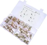 40Pcs Double Wire Hose Clamp Galvanized Tube Clips with Bolts Screws for Secure Connections Corrosion Resistant Adjustable for Dust Collection and Hose