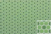 1" Scale Dollhouse Flooring - Tile: Hexagons 12x16 Light & Dark Green (FF60694)