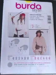 Burda Style Pattern 7332 Mens Costume: Pirate or Medieval Peasant Shirt Sz 38-48