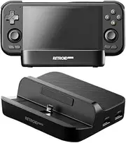 AZURAOKEY 7 in 1 Charging Dock for Retroids Pocket 5, HDMI-Compatible Dock Station Replacement 3*USB3.0 2*USB2.0 Mini Game Console Dock Accessories