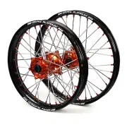 SM Pro Platinum KTM SX/SXF 03-22 21"/19" Black/Orange Wheel Set