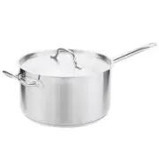 10 Qt Stainless Steel Aluminum-Clad Commerical Sauce Frying Pan w Lid Induction