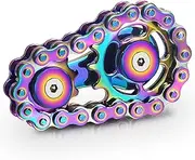 Metal Fidget Spinner Toys for Adults Figette Bike Chain Roller for Teens Sensory Cool Gadgets Anti Anxiety Relief Items Stress Toy Autism ADHD Desk Offices Gift for Boy Men