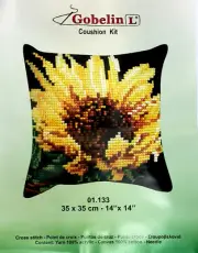 Needlepoint tapestry painted cushion kit 01.133 - Flower (18"x18") GobelinL