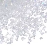 40g Crushed Glass Chips 2-4mm Irregular Broken Sprinkles Glass, White