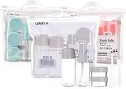 Labymos 8pcs Travel Bottles Set Leak Proof Refillable Toiletries Containers for Liquid Shampoo with Bottle Cosmetic Cream Bottles
