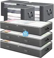 Clothes Storage, Under Bed Storage, Two Thickened Sizes Clothing & Closet Storage, Large Capacity Can Hold Quilts, Bed Linen, Clothes, Trousers (6 PCS)