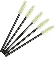 Namzi 200 Pcs Disposable Eyelash Mascara Brushes for Eye Lashes Extension Eyebrow and Makeup (Black rod and green head)