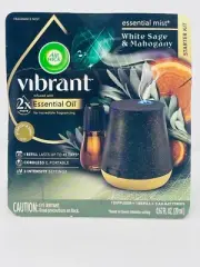 Air Wick Vibrant Essential Mist White Sage & Mahogany Starter Kit New